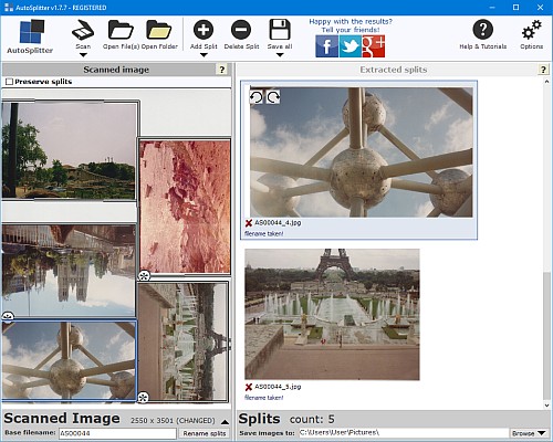 Bulk scan photos with AutoSplitter