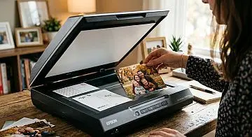 Short animation showing how this photo scanning software works