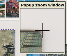 Popup zoom window lets you finetune photo cropping