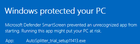 Windows SmartScreen warning